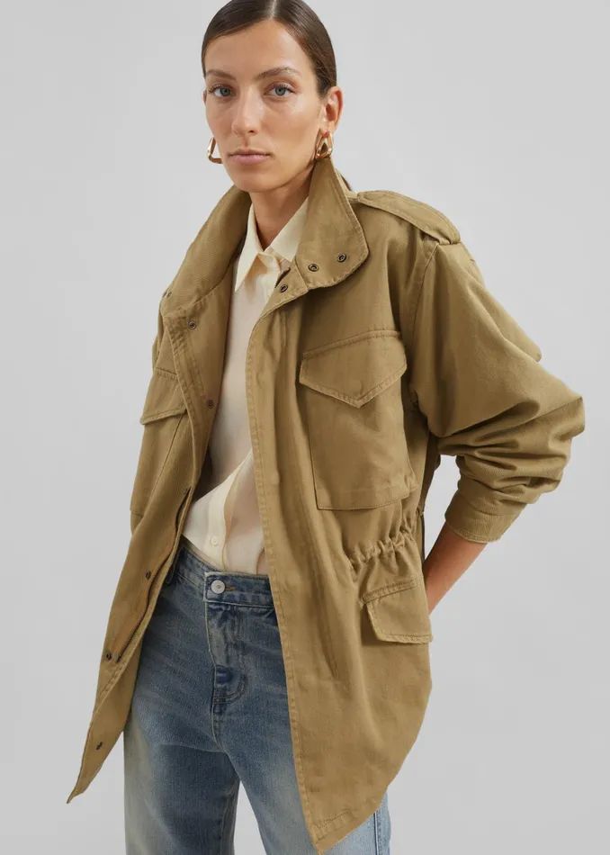 Women Merano Cargo Jacket 8211 Beige The Frankie Shop Outerwear