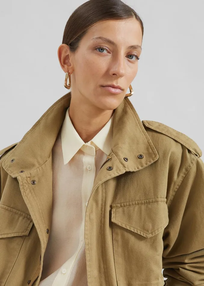 Women Merano Cargo Jacket 8211 Beige The Frankie Shop Outerwear