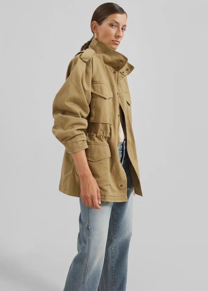 Women Merano Cargo Jacket 8211 Beige The Frankie Shop Outerwear