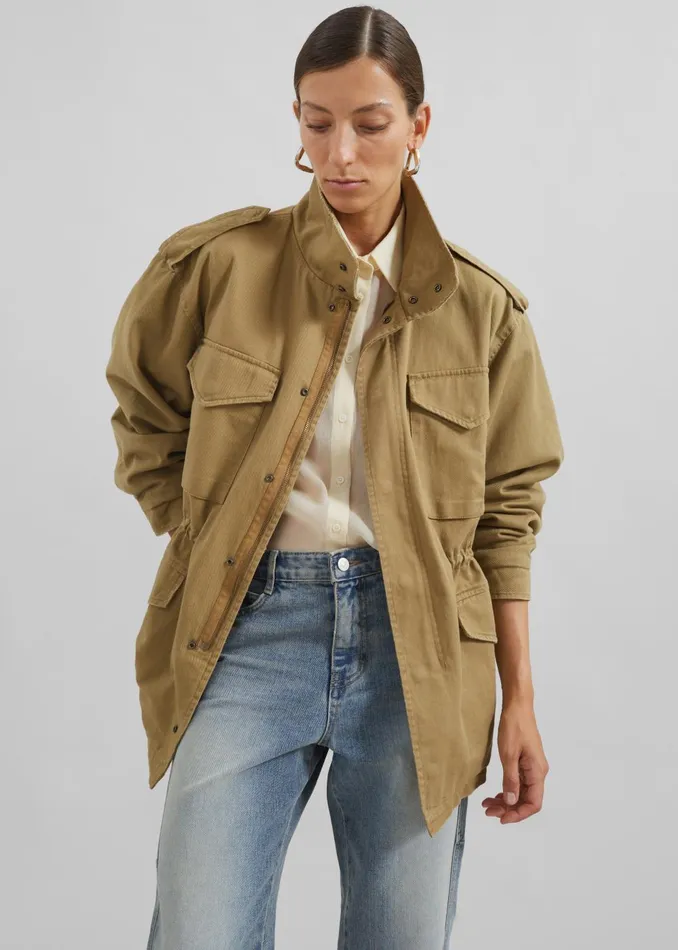 Women Merano Cargo Jacket 8211 Beige The Frankie Shop Outerwear