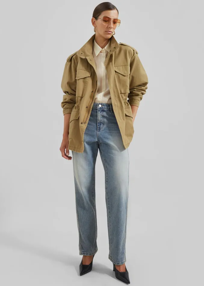Women Merano Cargo Jacket 8211 Beige The Frankie Shop Outerwear