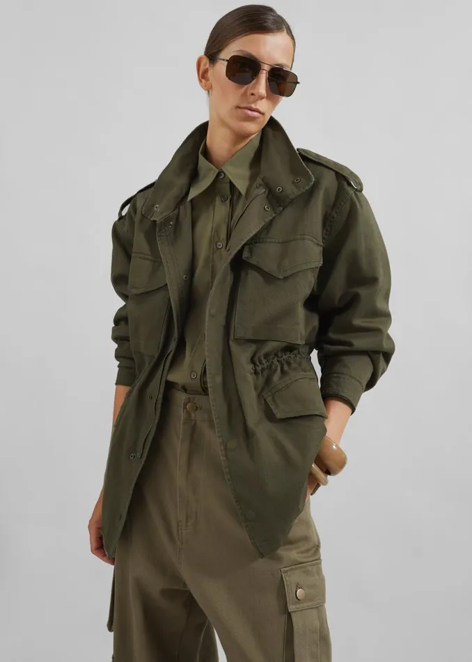 Women Merano Cargo Jacket 8211 Khaki The Frankie Shop Outerwear
