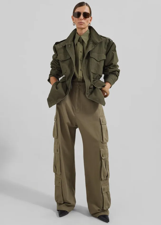 Women Merano Cargo Jacket 8211 Khaki The Frankie Shop Outerwear