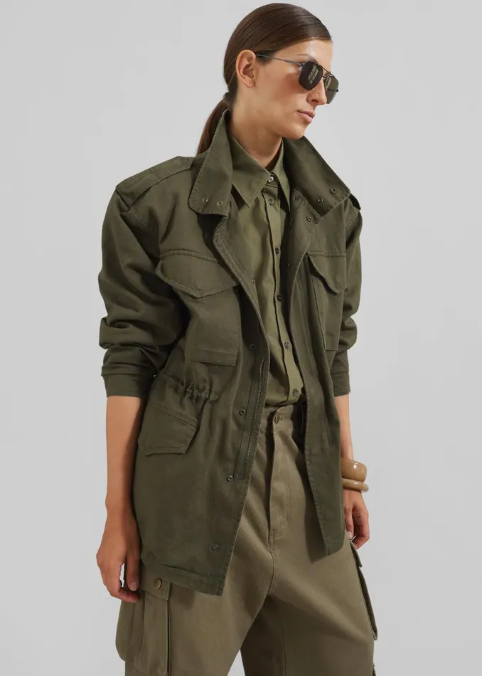 Women Merano Cargo Jacket 8211 Khaki The Frankie Shop Outerwear