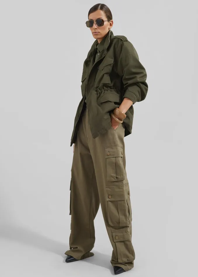 Women Merano Cargo Jacket 8211 Khaki The Frankie Shop Outerwear
