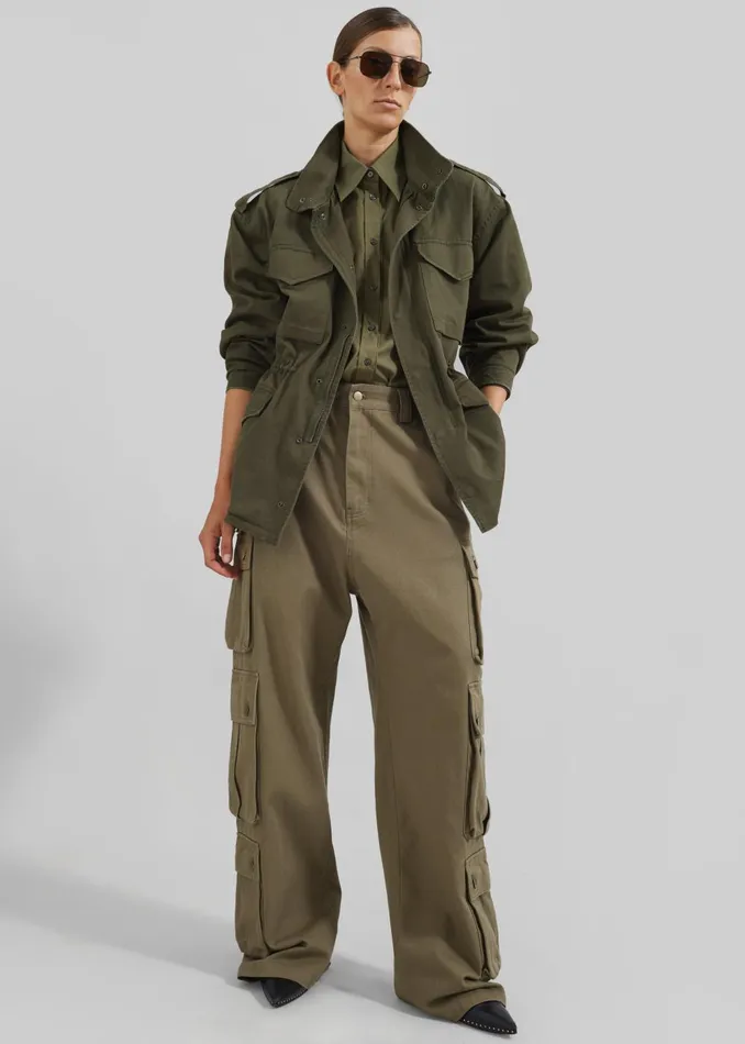 Women Merano Cargo Jacket 8211 Khaki The Frankie Shop Outerwear