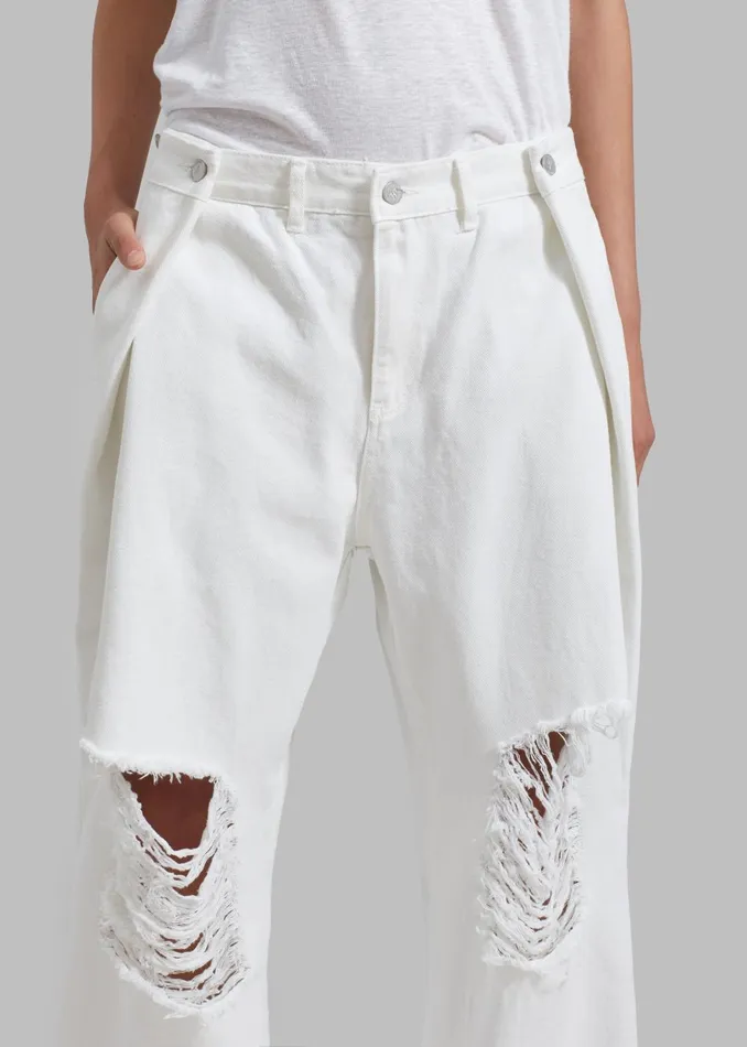 Women Mercer Ripped Jeans 8211 White The Frankie Shop Bottoms