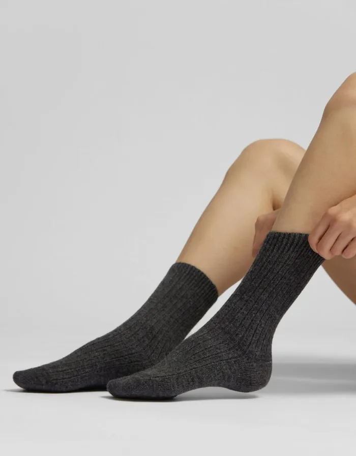 Women Merino Wool Blend Sock Warm Taupe Colorful Standard Socks