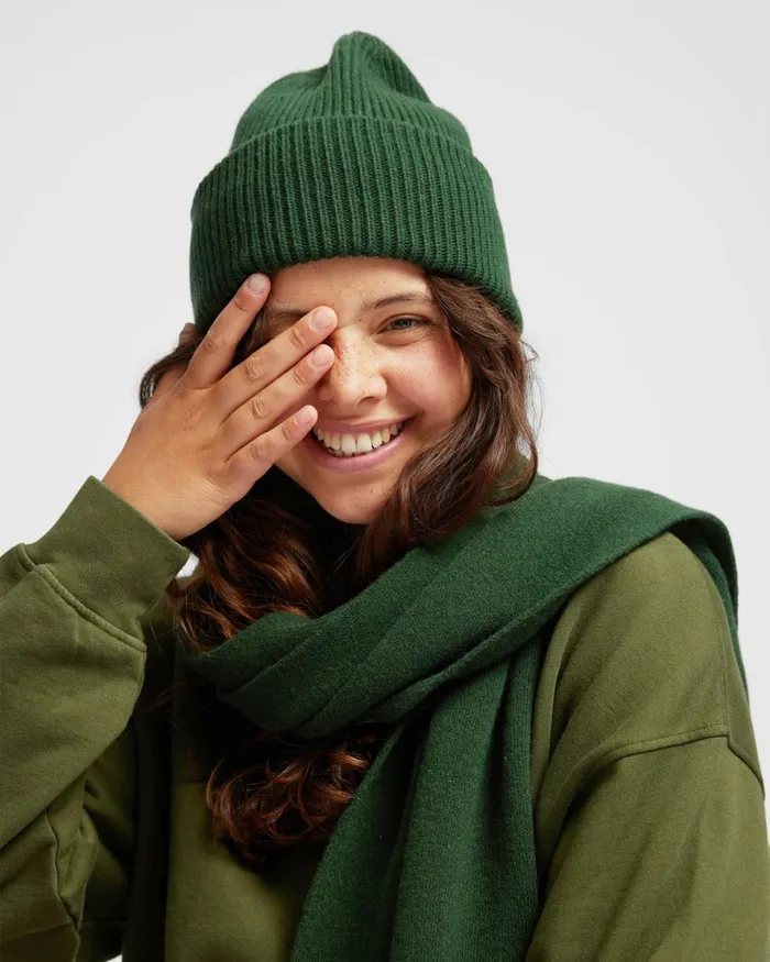 Women Merino Wool Hat Emerald Green Colorful Standard Hats