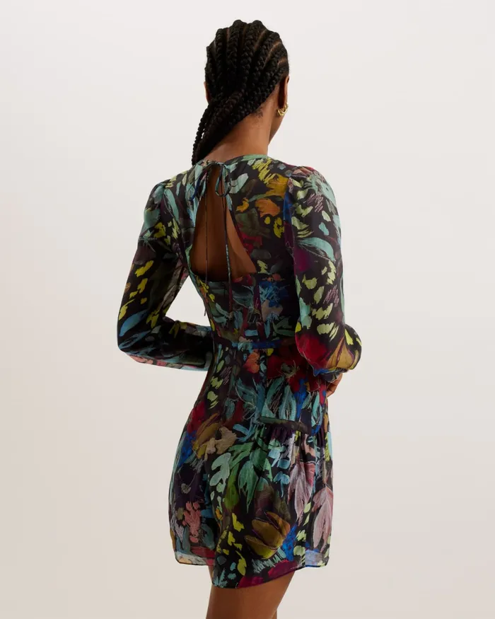 Women METAYA 8211 Floral Print Long Sleeve Playsuit Black Ted Baker Trousers and Shorts Women METAYA 8211 Floral Print Long Sleeve Playsuit Black Ted Baker Trousers and Shorts