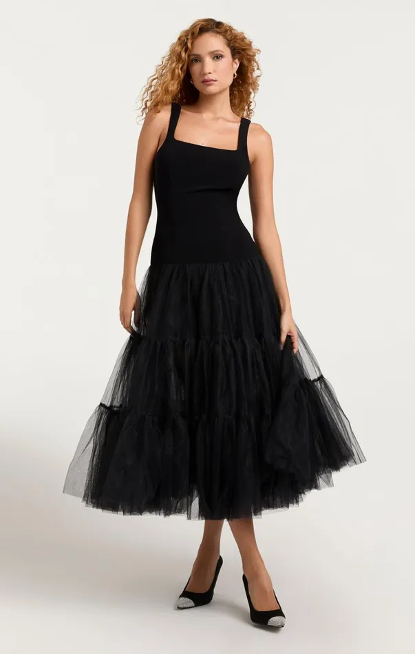 Women Midi Cinq Sept Carolina Dress Black