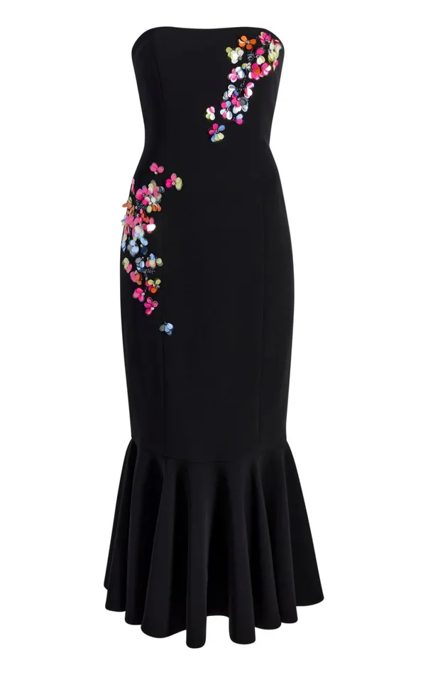 Women Midi Cinq Sept Paillette Vines Juniper Dress Blackmulti