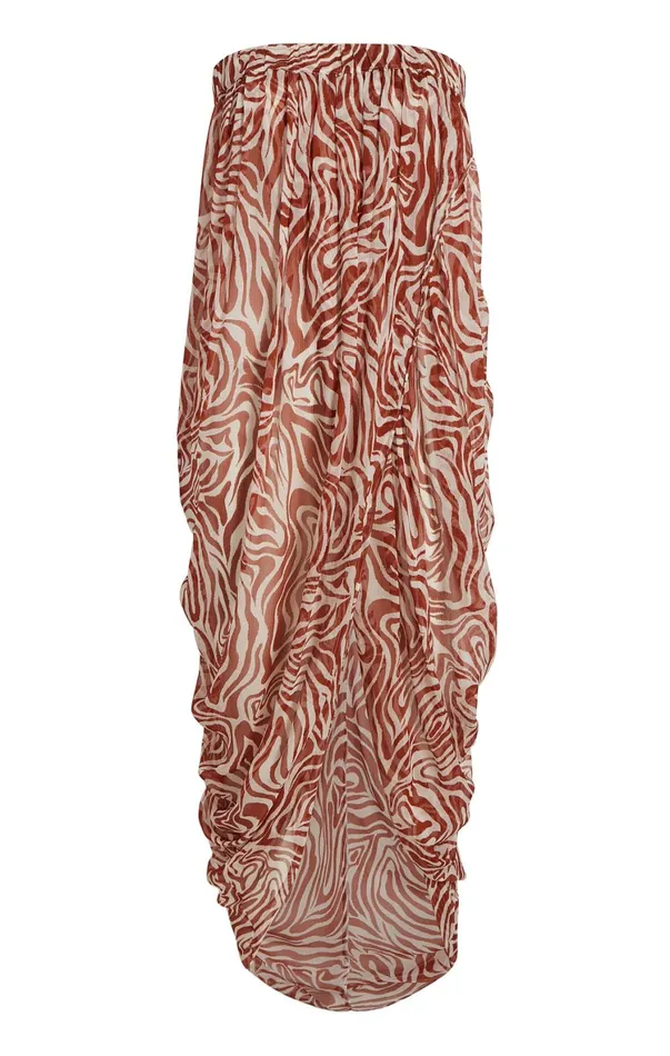 Women Midi Cinq Sept Woodblock Zebra Libbie Coverup Sequoiaivory