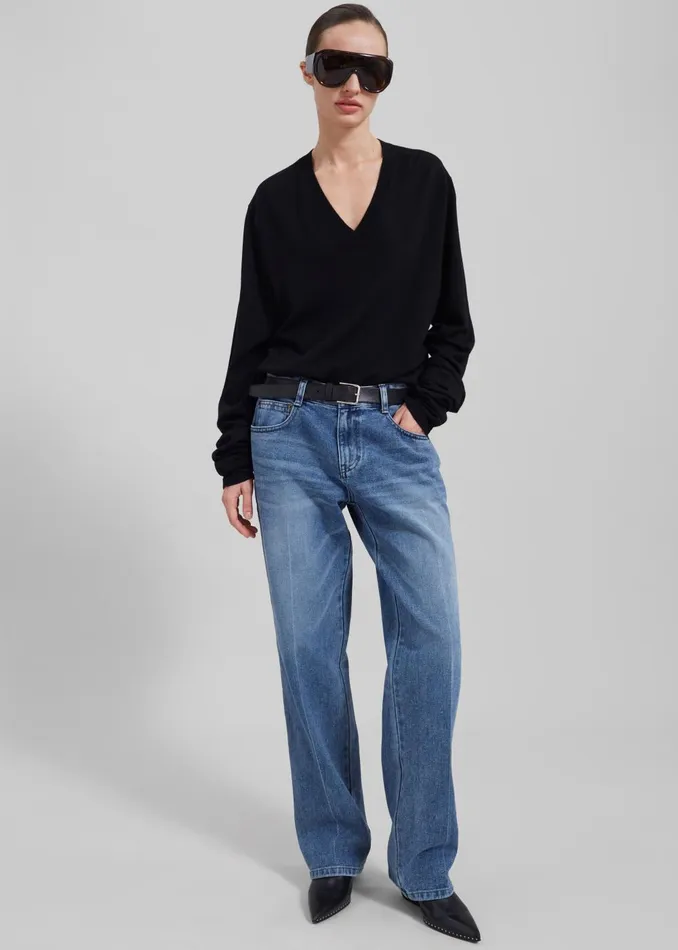 Women Montrose Straight Leg Jeans 8211 Blue Wash The Frankie Shop Bottoms