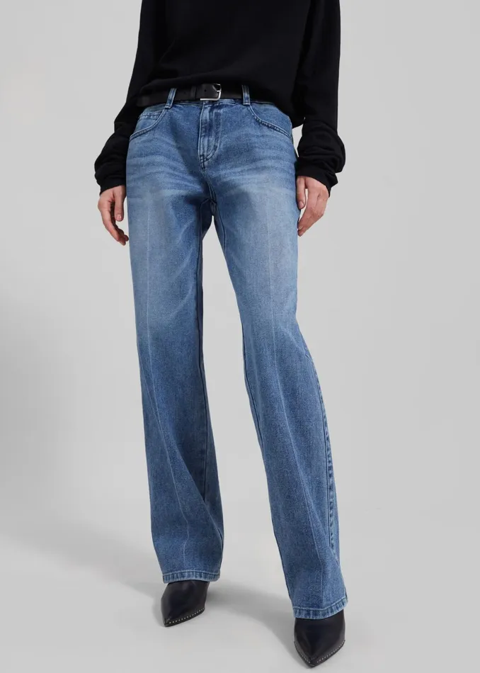Women Montrose Straight Leg Jeans 8211 Blue Wash The Frankie Shop Bottoms