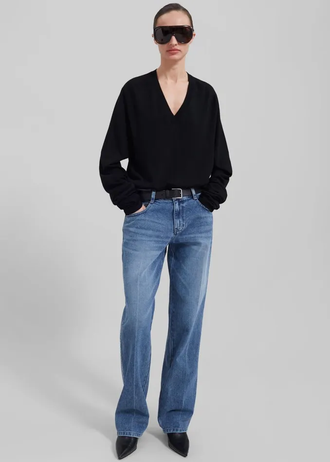 Women Montrose Straight Leg Jeans 8211 Blue Wash The Frankie Shop Bottoms