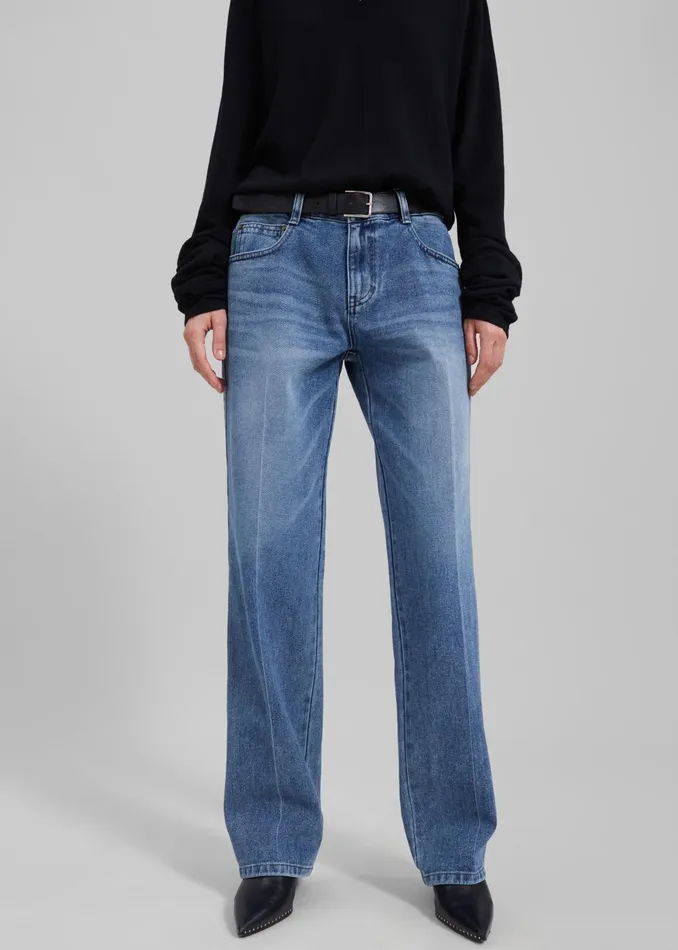 Women Montrose Straight Leg Jeans 8211 Blue Wash The Frankie Shop Bottoms