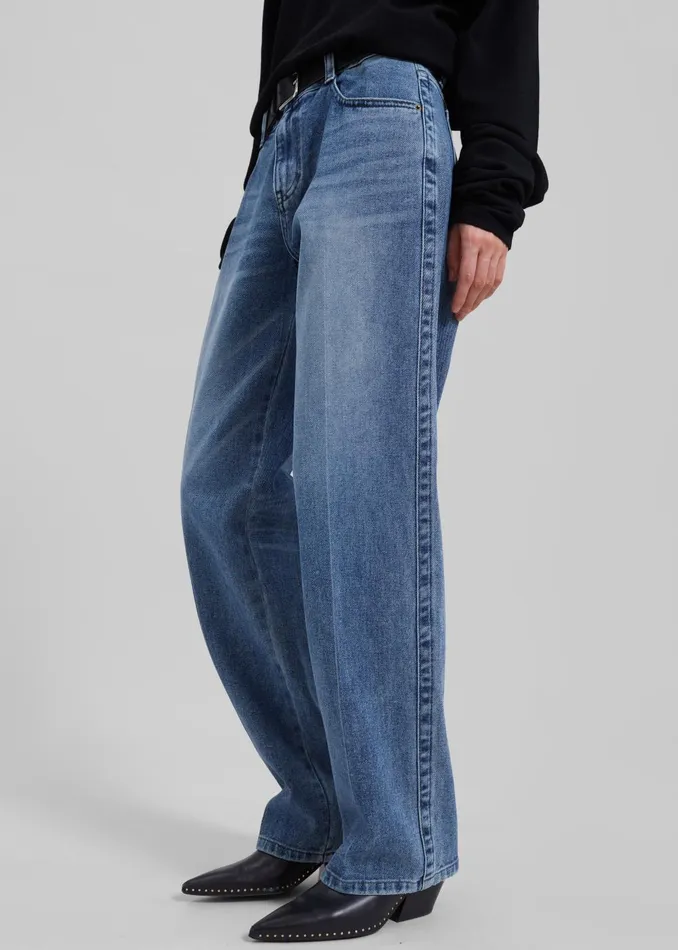 Women Montrose Straight Leg Jeans 8211 Blue Wash The Frankie Shop Bottoms