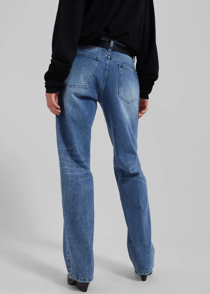 Women Montrose Straight Leg Jeans 8211 Blue Wash The Frankie Shop Bottoms