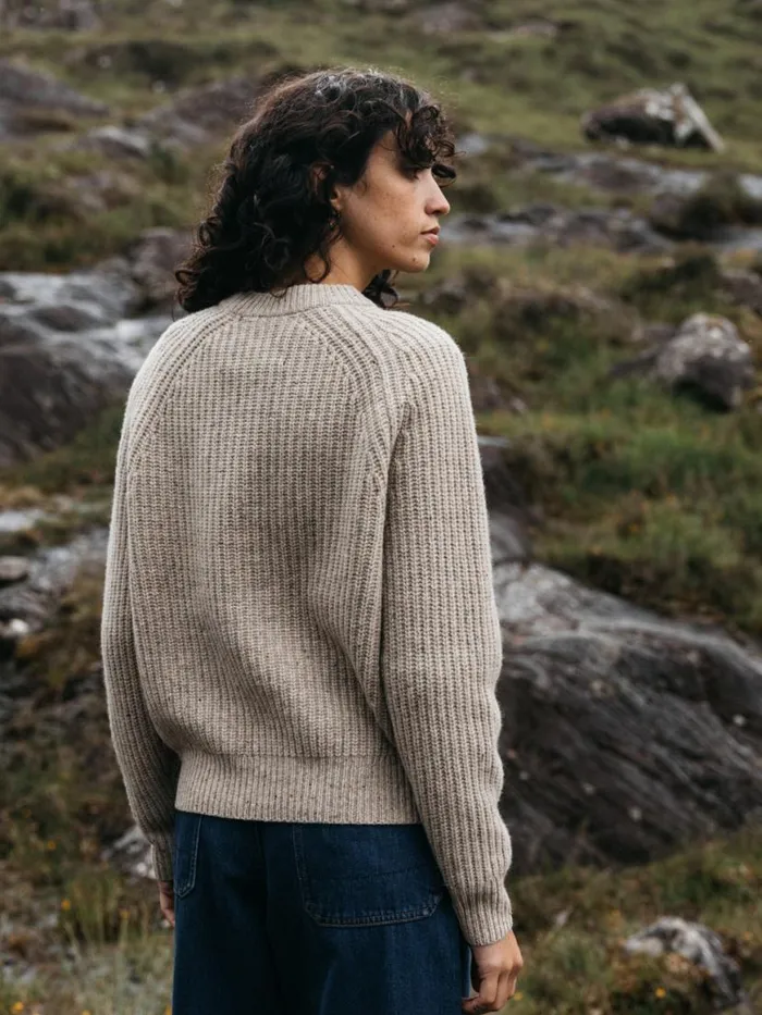 Women Mora Knit Jumper Oatmeal Finisterre Knitwear