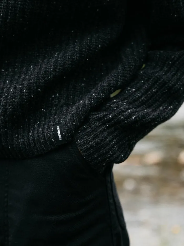 Women Mora Roll Neck Knit Jumper Raven Black Finisterre Knitwear