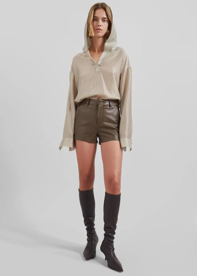 Women Moraine Hooded Blouse 8211 Beige The Frankie Shop Tops