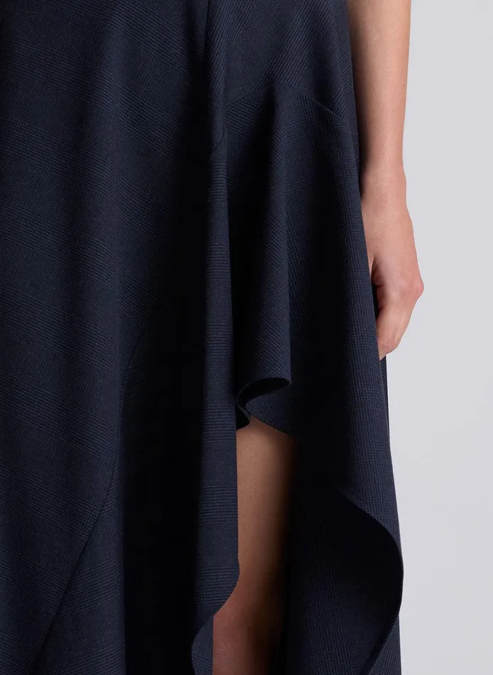 Women Navy Plaid Midi Skirt Navyblack ALC Skirts