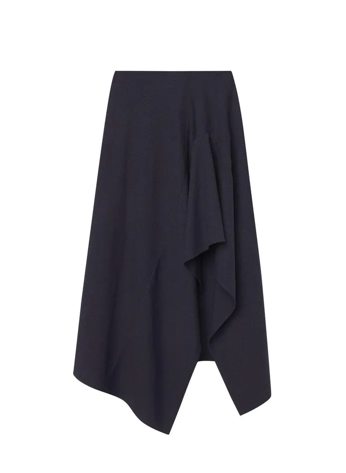 Women Navy Plaid Midi Skirt Navyblack ALC Skirts
