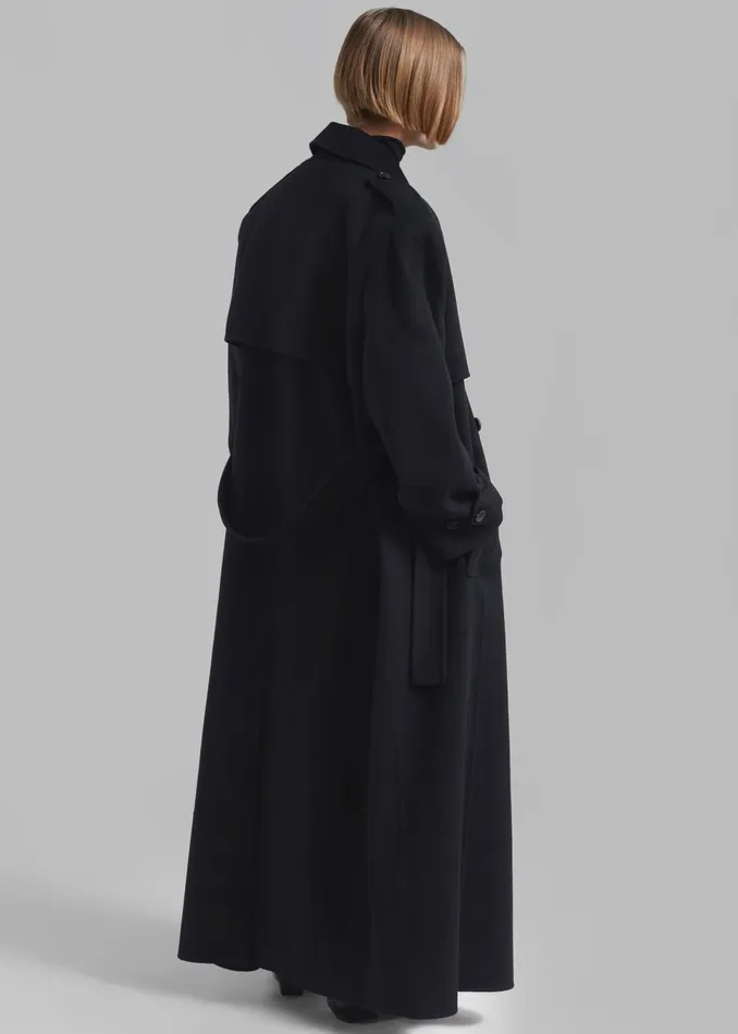 Women Nikola Padded Trench Coat 8211 Black The Frankie Shop Outerwear
