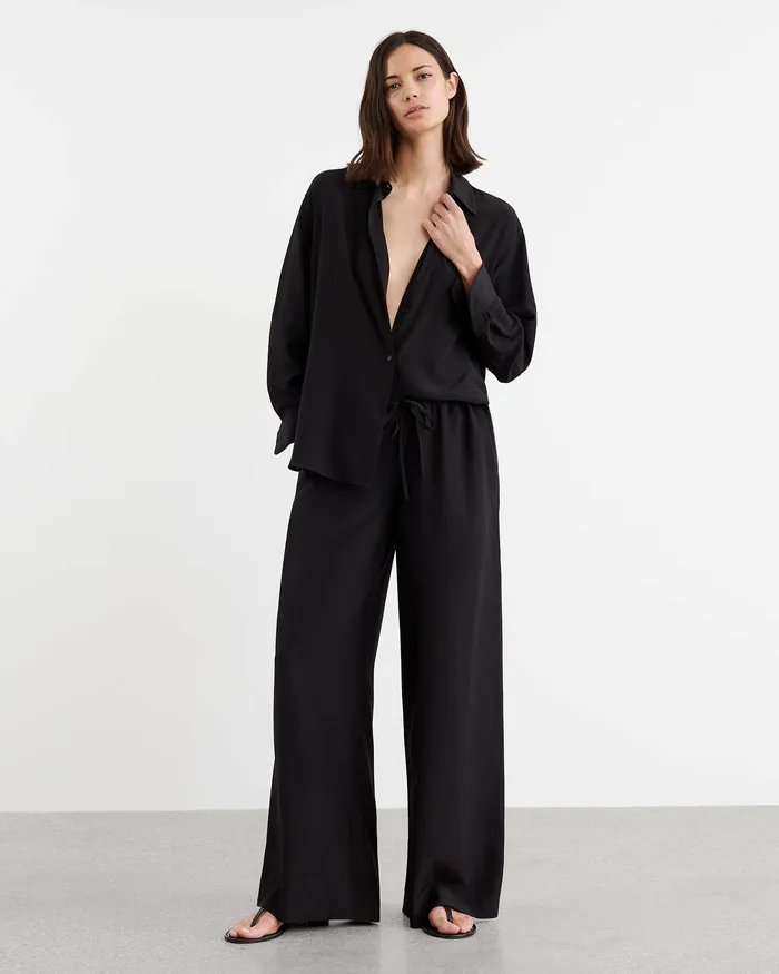 Women Nili Lotan ADRIEL PANT Black Pants and Shorts