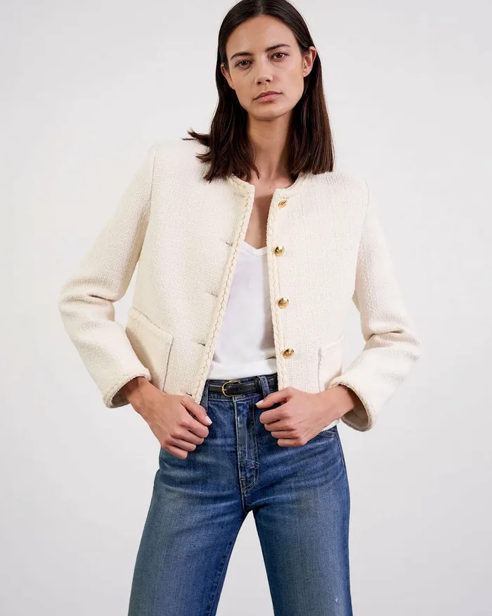Women Nili Lotan ROMY JACKET Ivory Jackets and Blazers
