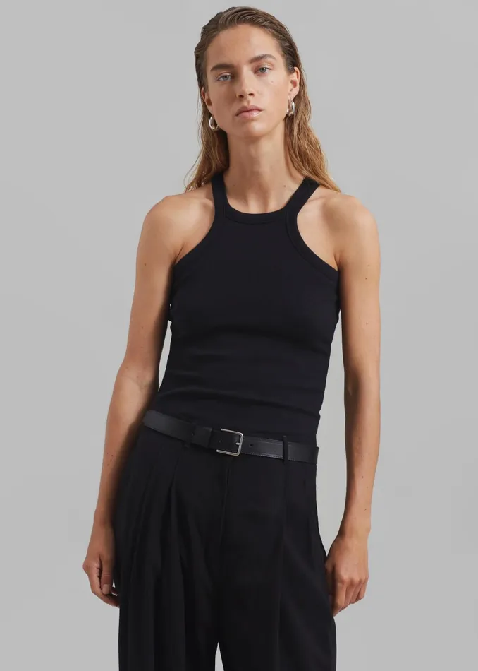 Women Omi Halter Tank Top 8211 Black The Frankie Shop Tops
