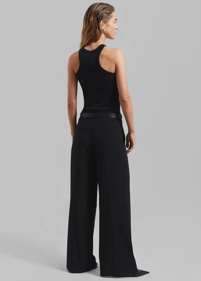 Women Omi Halter Tank Top 8211 Black The Frankie Shop Tops