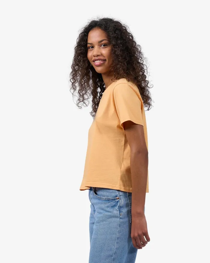 Women Organic Boxy Crop Tee Lava Grey Colorful Standard TShirts