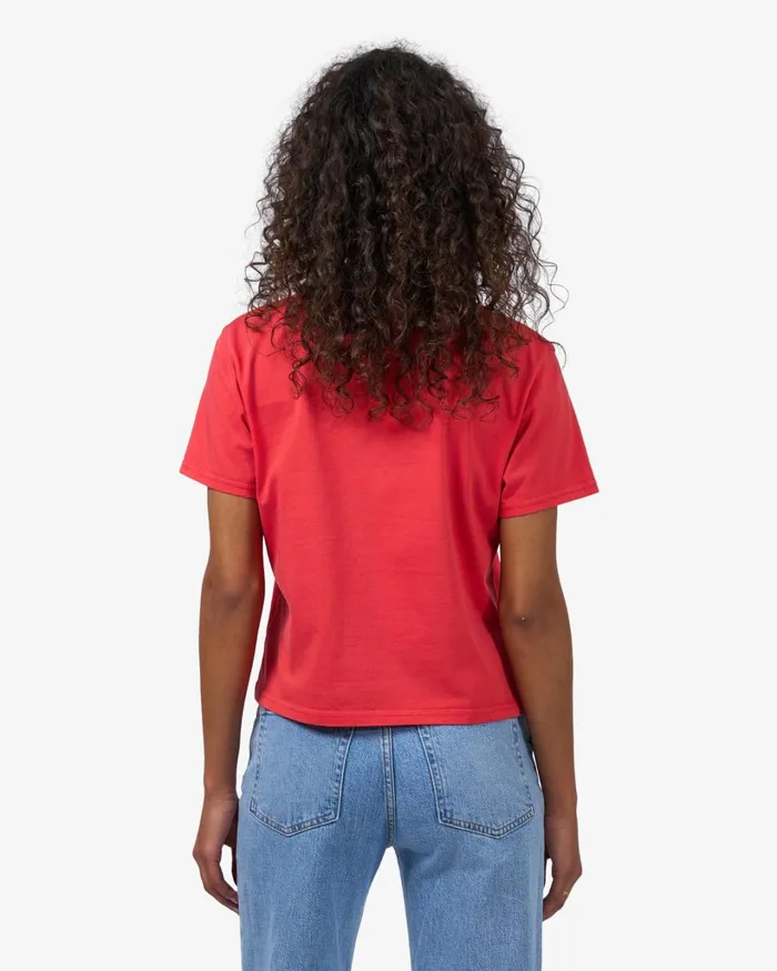 Women Organic Boxy Crop Tee Navy Blue Colorful Standard TShirts