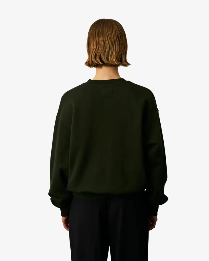 Women Organic Oversized Crew Hunter Green Colorful Standard Crewneck Sweatshirts
