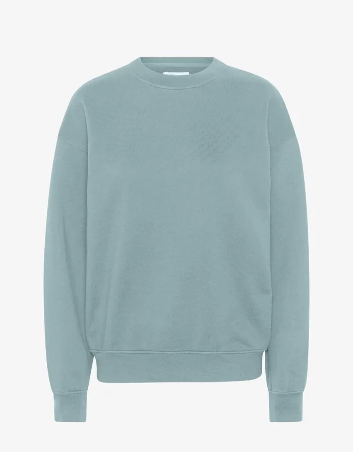 Women Organic Oversized Crew Steel Blue Colorful Standard Crewneck Sweatshirts