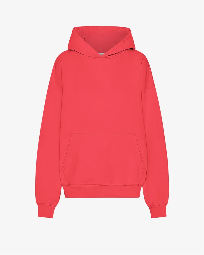 Women Organic Oversized Hood 8211 Red Tangerine Hoodies Colorfulstandard