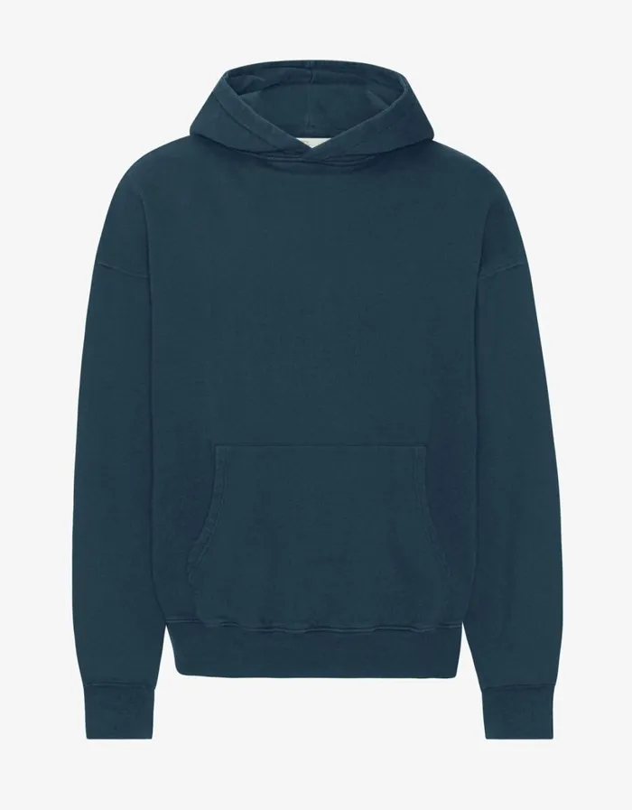 Women Organic Oversized Hood Petrol Blue Colorful Standard Hoodies