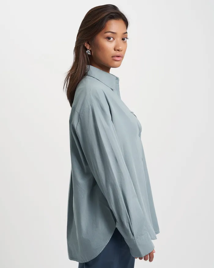 Women Organic Oversized Shirt 8211 Oyster Grey Shirts Colorfulstandard