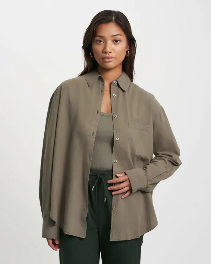 Women Organic Oversized Shirt Deep Black Colorful Standard Shirts