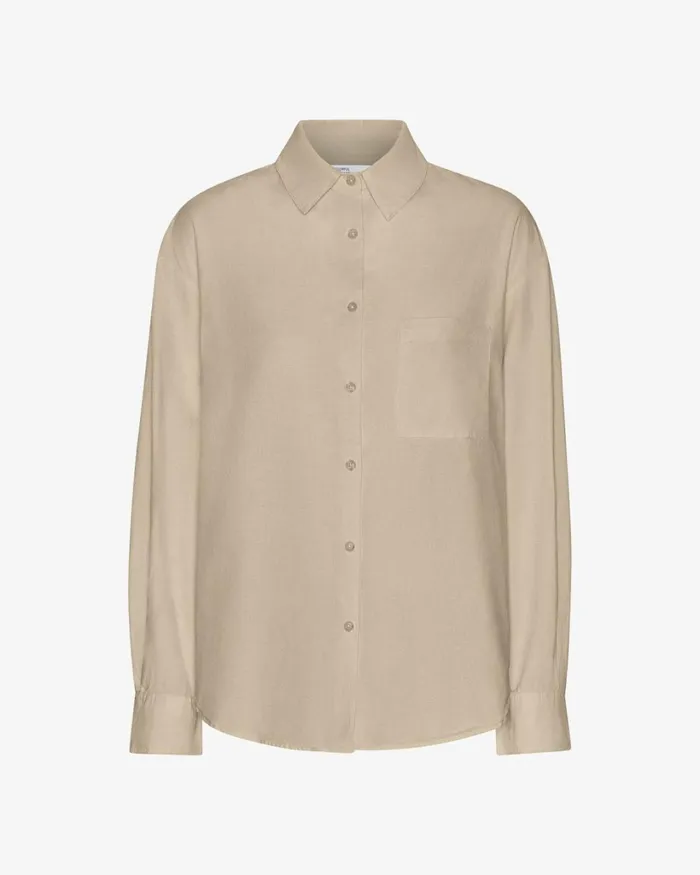 Women Organic Oversized Shirt Oyster Grey Colorful Standard Shirts