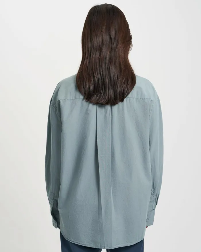 Women Organic Oversized Shirt Oyster Grey Colorful Standard Shirts