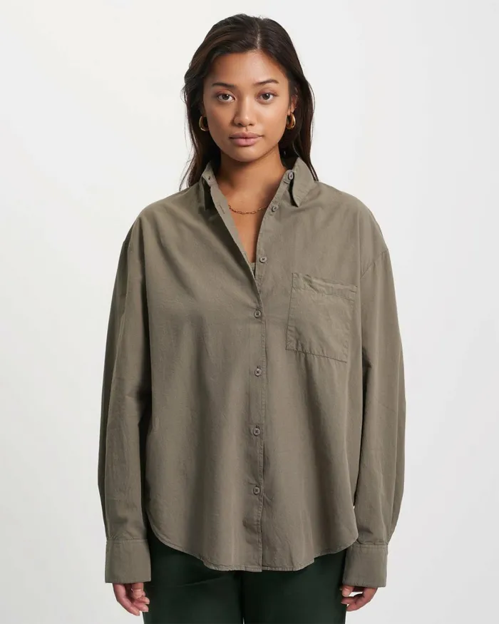Women Organic Oversized Shirt Sandstone Orange Colorful Standard Shirts