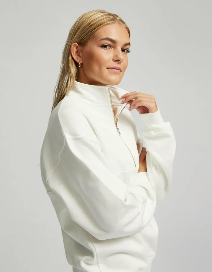 Women Organic Quarter Zip Dusty Olive Colorful Standard Quarter Zips