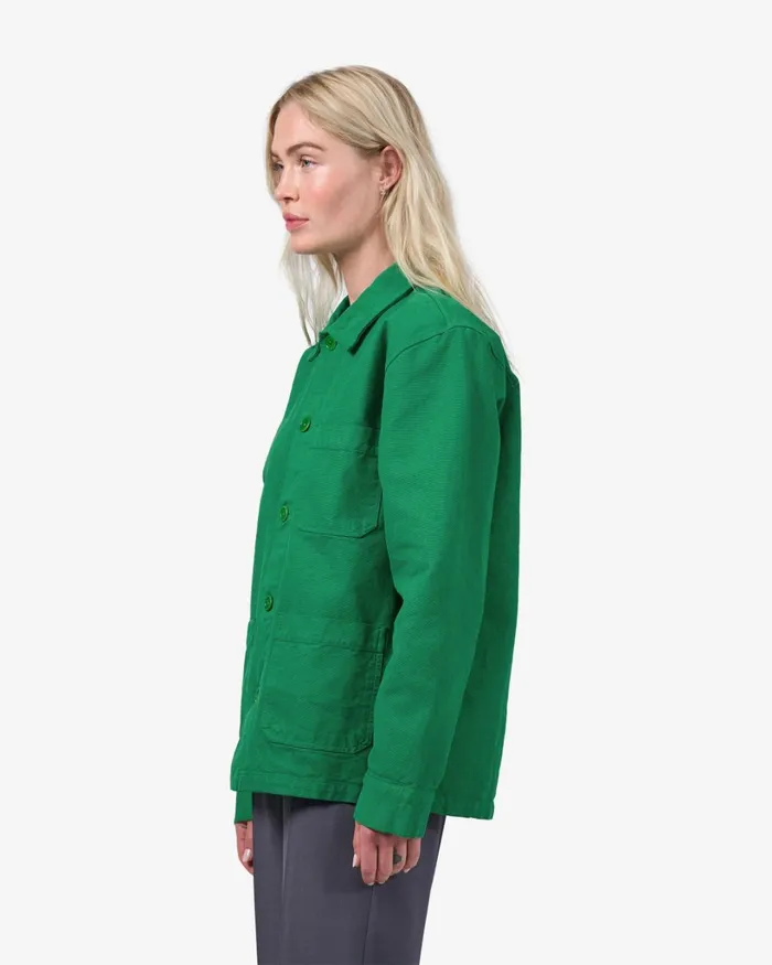 Women Organic Workwear Jacket Petrol Blue Colorful Standard Workwear Jackets