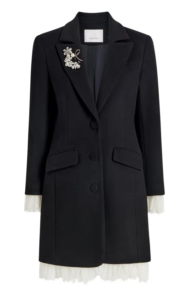 Women Outerwear Cinq Sept Roxie Coat Blackivory