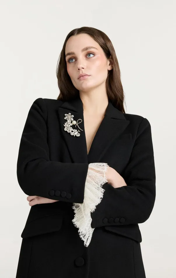 Women Outerwear Cinq Sept Roxie Coat Blackivory