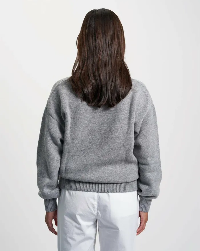 Women Oversized Merino Wool Crew Warm Taupe Colorful Standard Knit Sweaters