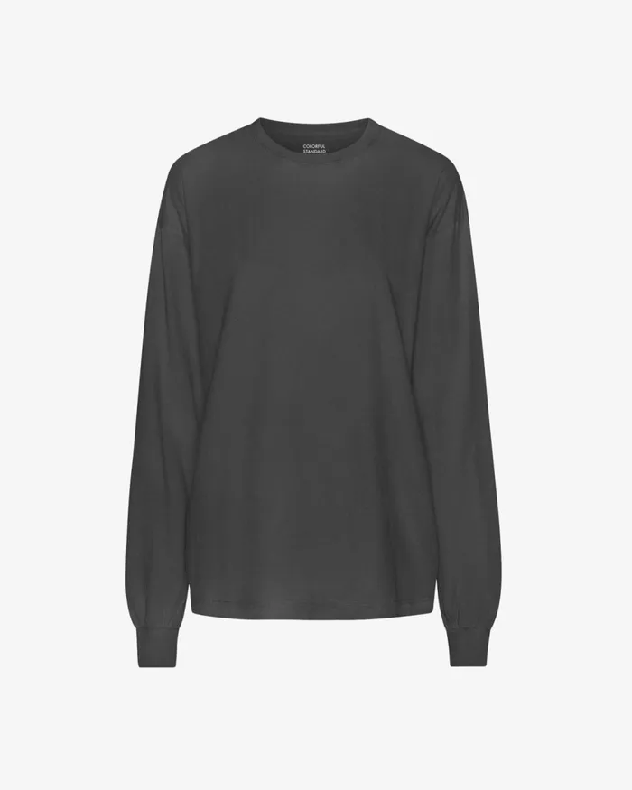 Women Oversized Organic LS TShirt Faded Black Colorful Standard TShirts